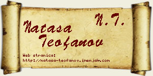 Nataša Teofanov vizit kartica